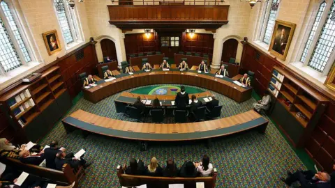 Getty Images Interior of a case being argued at the Supreme Court in London