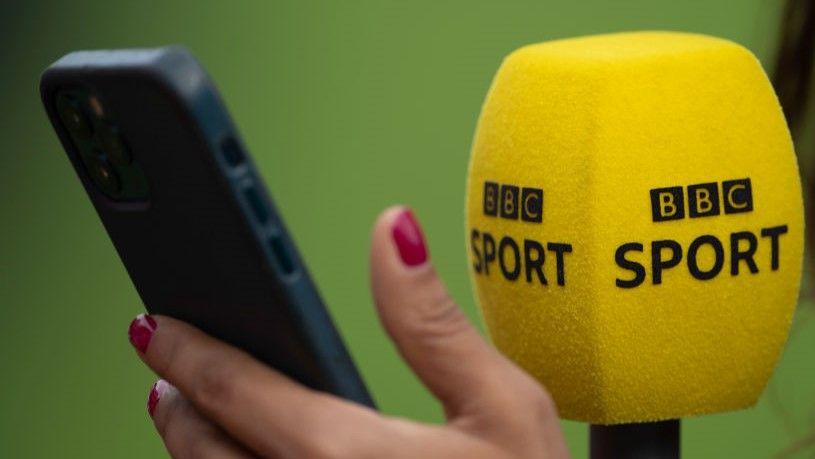 BBC Sport microphone and phone