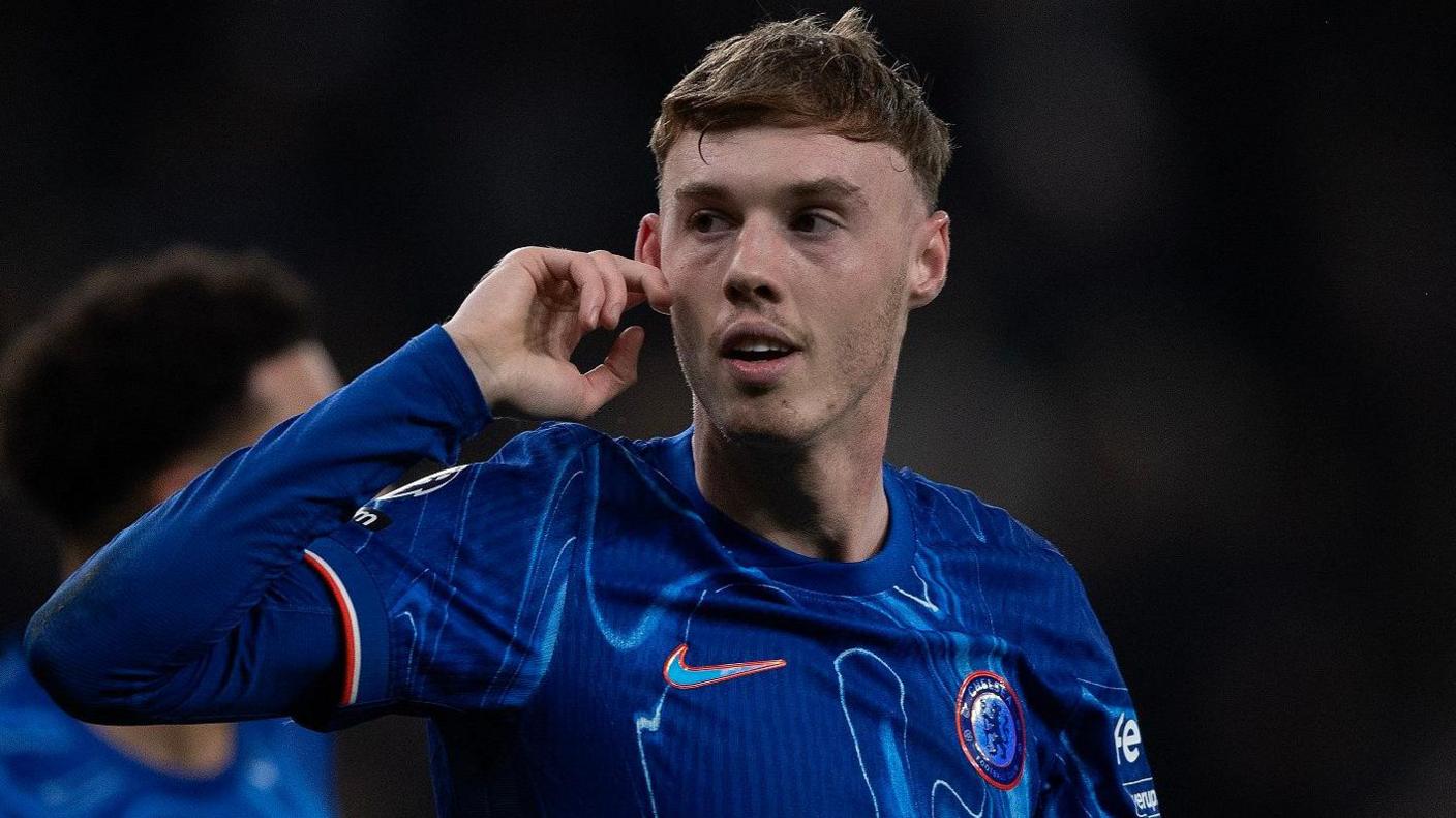 Cole Palmer celebrates scoring for Chelsea