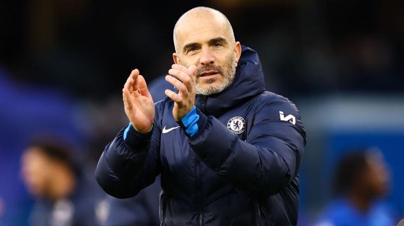 Chelsea boss Enzo Maresca applauds the club's supporters