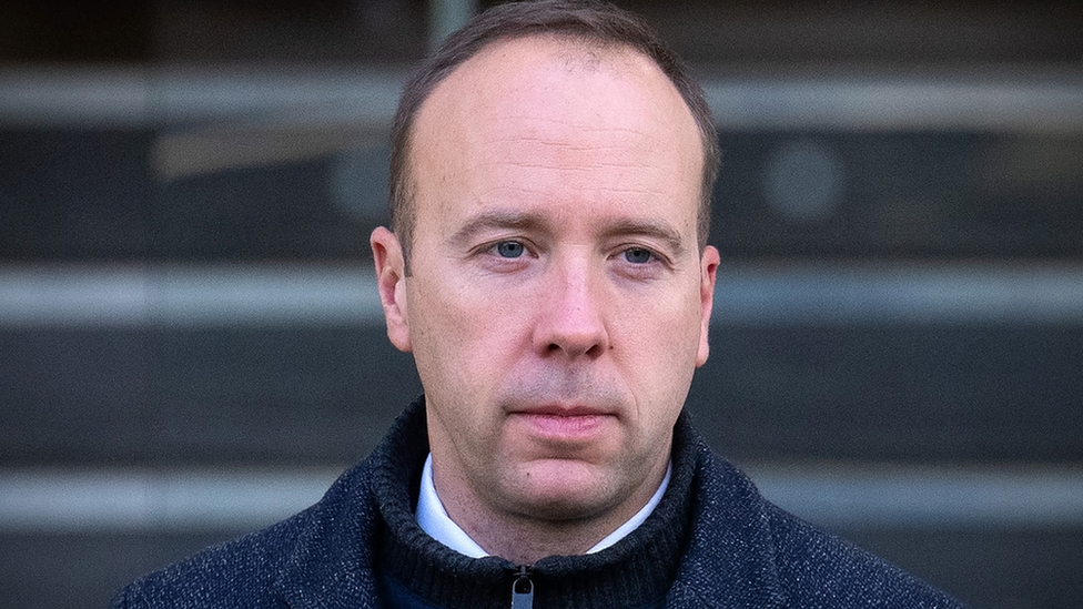 Former Health Secretary Matt Hancock looks pensive as he leaves the Covid Inquiry after giving evidence.