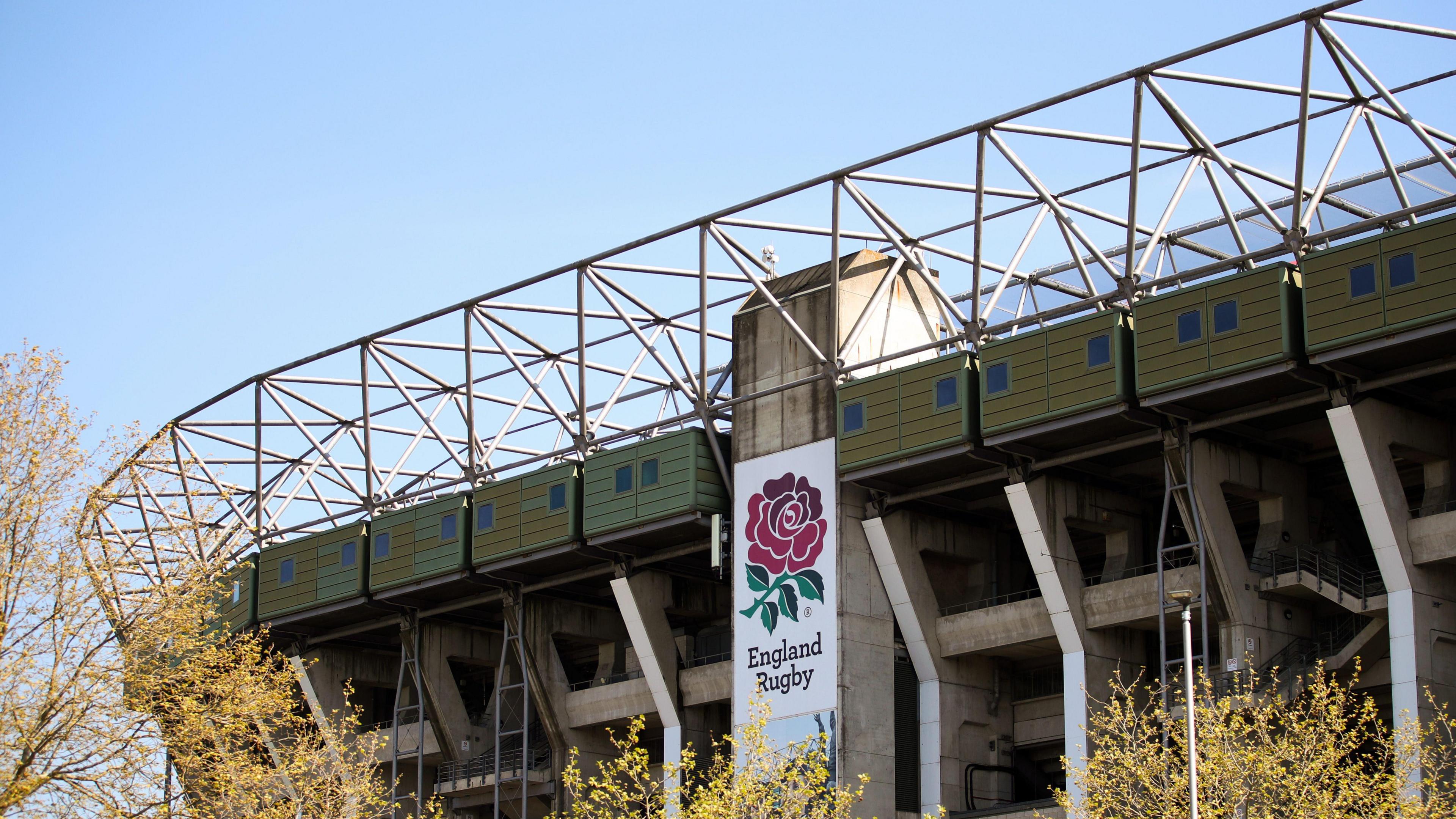 England Rugby sign on the side of Twickenham