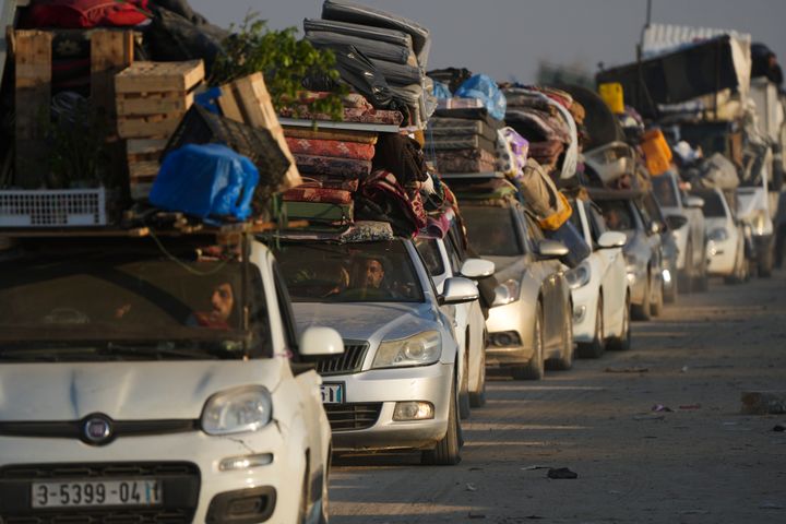 Hundreds of thousands of displaced Palestinians make their way to their homes in northern Gaza after Israel began allowing them to return as part of the ceasefire deal with Hamas, on Wednesday, Jan. 29, 2025.