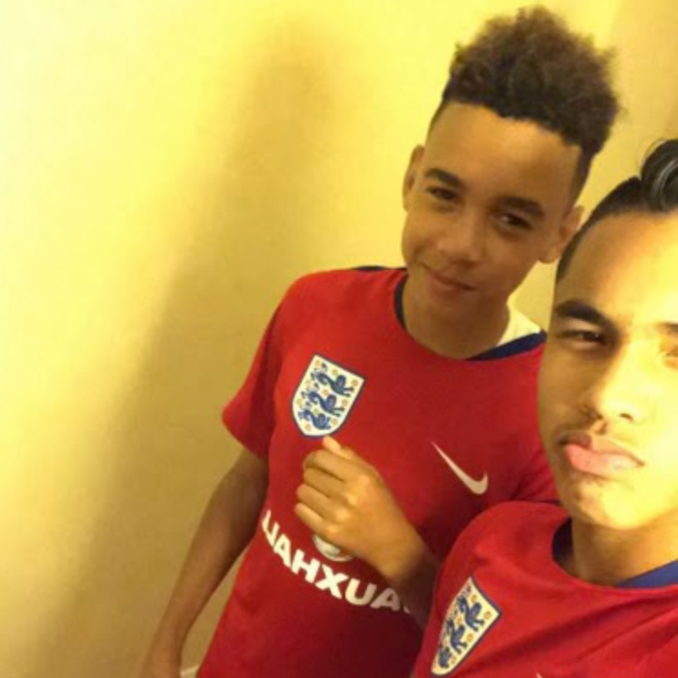 Jamal Musiala and Kego on England duty