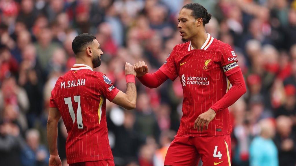 Mohamed Salah and Virgil van Dijk