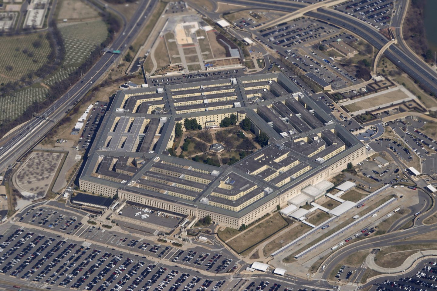 An aerial view of the Pentagon