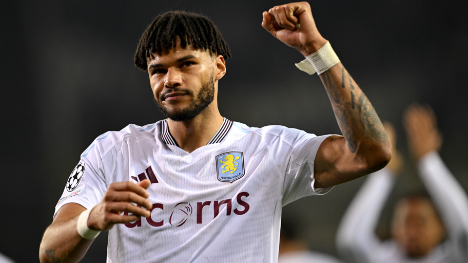 Tyrone Mings reacts during Aston Villa's Champions League win over Club Brugge